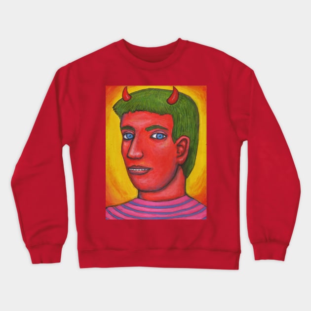 devil Selfportrait Crewneck Sweatshirt by Majenye